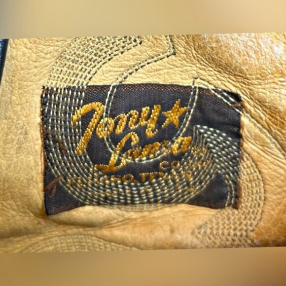 Vintage Tony Lama Mens Black Leather Teju Lizard Cowboy Western Boots~10~ - Picture 10 of 10